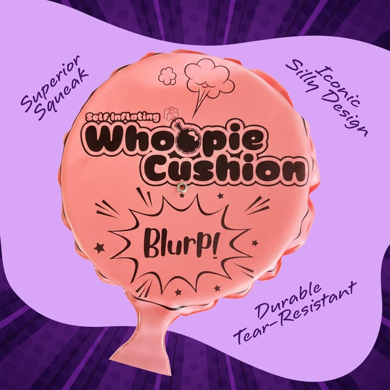 Art Creativity Self Inflating Whoopie Cushion Set - 3 Pack - 7 Inch Whoopee Cushions for Rib Cracking Fart Sounds - Classic Prank Toys for Boys and Girls - Party Favors and Gag Gifts for Kids - Image 3